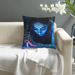 Funda de Almohada de Peluche con Diseño de Cielo Estrellado - Okomall
