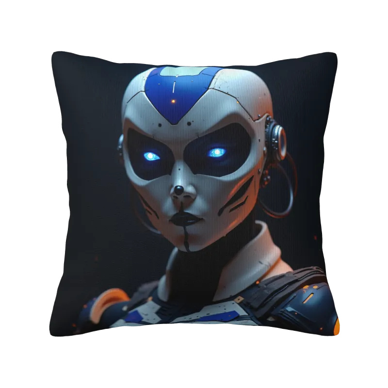 Housse de coussin en peluche Cyberpunk Guerrier Futur - Okomall