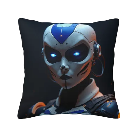 Housse de coussin en peluche Cyberpunk Guerrier Futur - Okomall