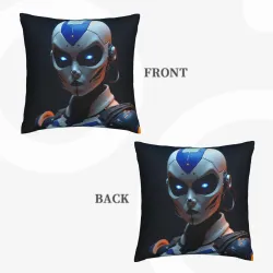 Housse de coussin en peluche Cyberpunk Guerrier Futur - Okomall