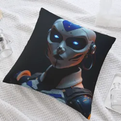 Housse de coussin en peluche Cyberpunk Guerrier Futur - Okomall