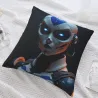 Copri-cuscino in peluche Cyberpunk Guerriero del Futuro - Okomall