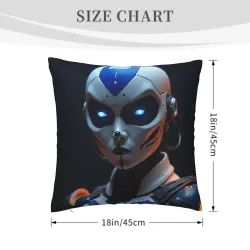 Copri-cuscino in peluche Cyberpunk Guerriero del Futuro - Okomall