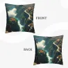 Copri-cuscino in peluche con motivo cascata e foresta - Okomall