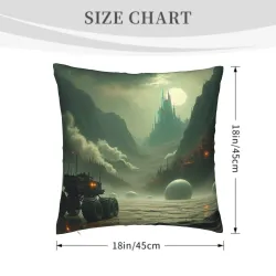 Housse de coussin en peluche avec motif Brume et Montagne - Okomall