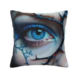 Funda de cojín de peluche surrealista con ojos - Okomall