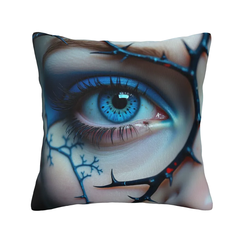 Funda de cojín de peluche surrealista con ojos - Okomall