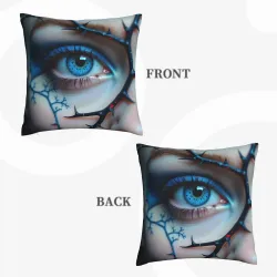 Housse de coussin en peluche surréaliste avec des yeux - Okomall