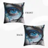 Funda de cojín de peluche surrealista con ojos - Okomall