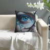 Housse de coussin en peluche surréaliste avec des yeux - Okomall