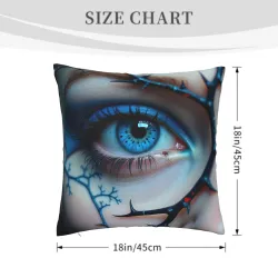 Housse de coussin en peluche surréaliste avec des yeux - Okomall
