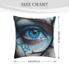 Housse de coussin en peluche surréaliste avec des yeux - Okomall