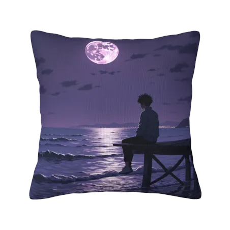 Taie d'Oreiller en Peluche Nuit Étoilée et Vue Mer - Okomall