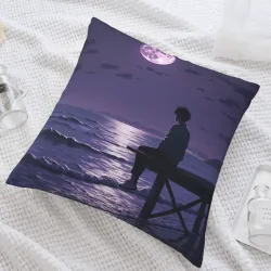 Taie d'Oreiller en Peluche Nuit Étoilée et Vue Mer - Okomall