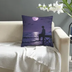 Taie d'Oreiller en Peluche Nuit Étoilée et Vue Mer - Okomall
