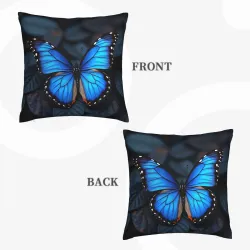 Housse de coussin en peluche à motif double face - 18x18 pouces | OKOMALL