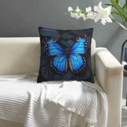 Housse de coussin en peluche à motif double face - 18x18 pouces | OKOMALL