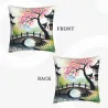 Housse de coussin en peluche avec peinture de paysage - Okomall