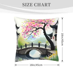唯美山水画毛绒抱枕套 - Okomall
