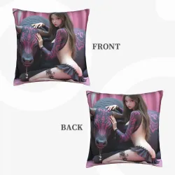 Housse de coussin en peluche avec motif de femme sexy - Okomall