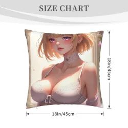 Housse de coussin en peluche à thème de jolie fille - Okomall