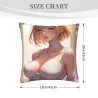 Housse de coussin en peluche à thème de jolie fille - Okomall