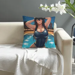 Housse de coussin en peluche avec motif de jolie fille - Magasin phare officiel d'Okamall