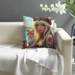 Funda de Almohada de Peluche 'Dreamy Girl' - Okomall
