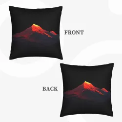 Housse de coussin en peluche avec motif montagne abstrait - Okomall
