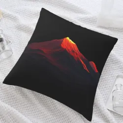 Housse de coussin en peluche avec motif montagne abstrait - Okomall