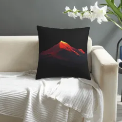 Housse de coussin en peluche avec motif montagne abstrait - Okomall