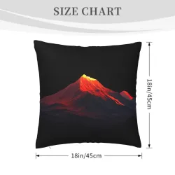 Housse de coussin en peluche avec motif montagne abstrait - Okomall