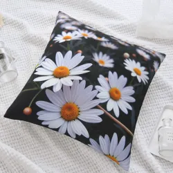 Housse de coussin en peluche à motif géométrique abstrait - Okomall