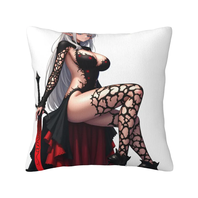Splendida Federa in Peluche a Doppia Faccia con Ragazza Anime - Okomall