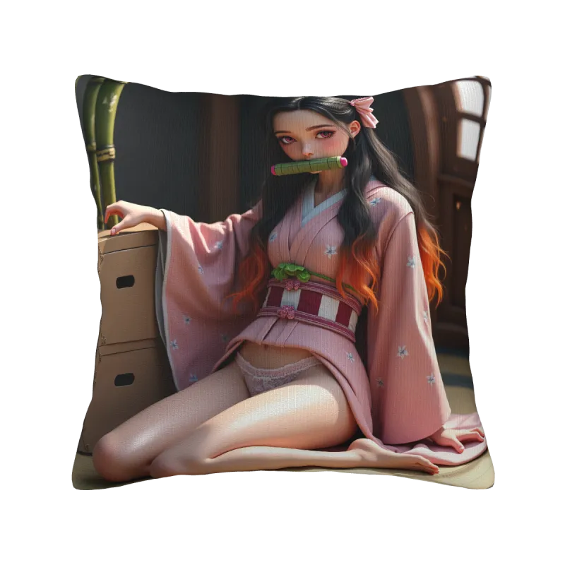 动漫少女毛绒抱枕套 - Okomall