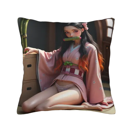动漫少女毛绒抱枕套 - Okomall