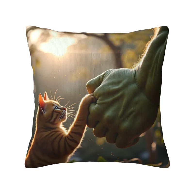 猫咪主题毛绒抱枕套 - OkOmall