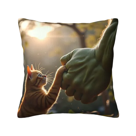 Federa cuscino in peluche a tema gatto - OkOmall