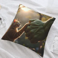 Housse de coussin en peluche sur le thème des chats - OkOmall