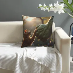 Housse de coussin en peluche sur le thème des chats - OkOmall