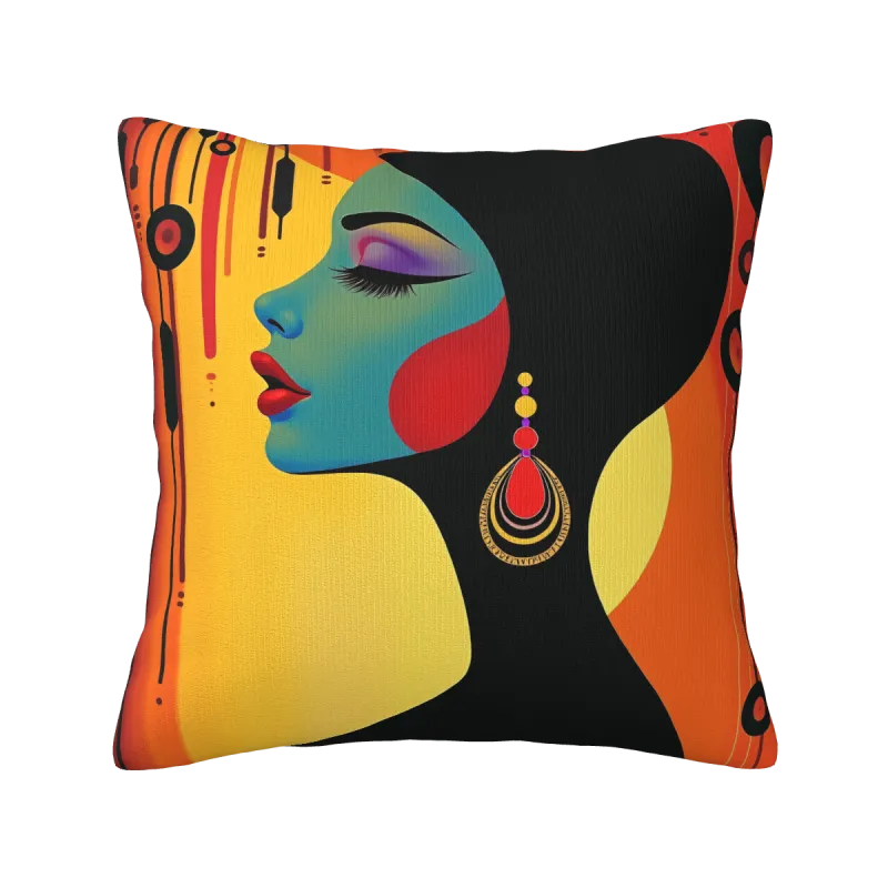 Funda de cojín de peluche con arte abstracto - Okomall