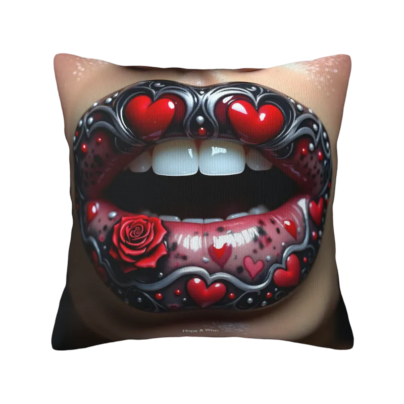 Lip Art Plush Pillow Cover - Okomall
