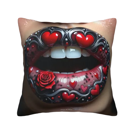 Lip Art Plush Pillow Cover - Okomall