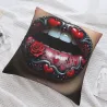 Plüschkissenbezug mit Lippenkunst-Motiv - Okomall