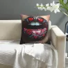 Housse de coussin en peluche art des lèvres - Okomall