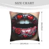 Housse de coussin en peluche art des lèvres - Okomall