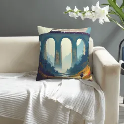 Mountain Path Plush Pillow Cover - Okomall