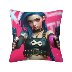 Housse de coussin en peluche à motif imprimé recto verso - Okomall