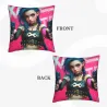 Housse de coussin en peluche à motif imprimé recto verso - Okomall