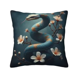 櫻花與蛇毛絨抱枕套 - Okomall
